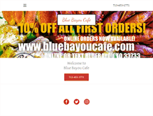 Tablet Screenshot of bluebayoucafe.com